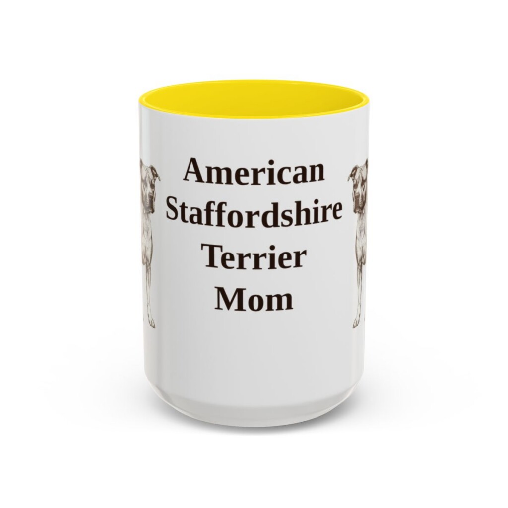 15oz American Staffordshire Terrier Dog Mom Mug, Vintage Sketch Coffee Mug, Dog Mom Gift
