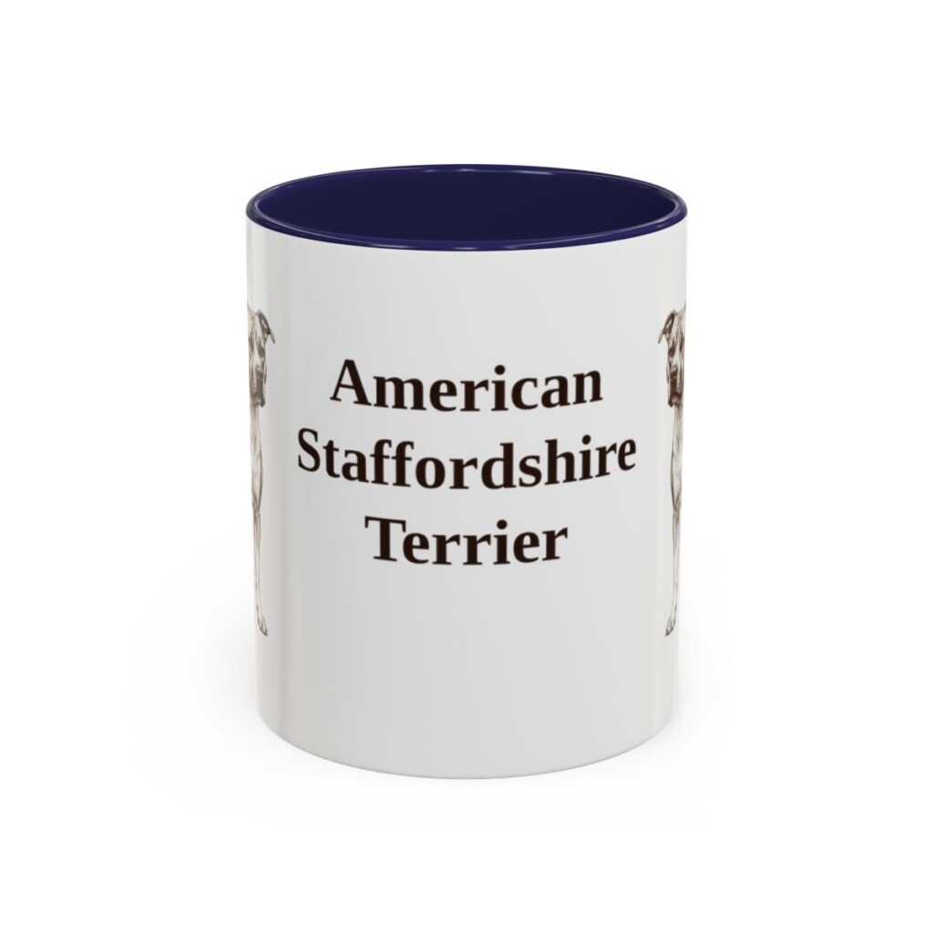 11oz American Staffordshire Terrier Mug, Vintage Dog Portrait Coffee Mug, Dog Lover Gift