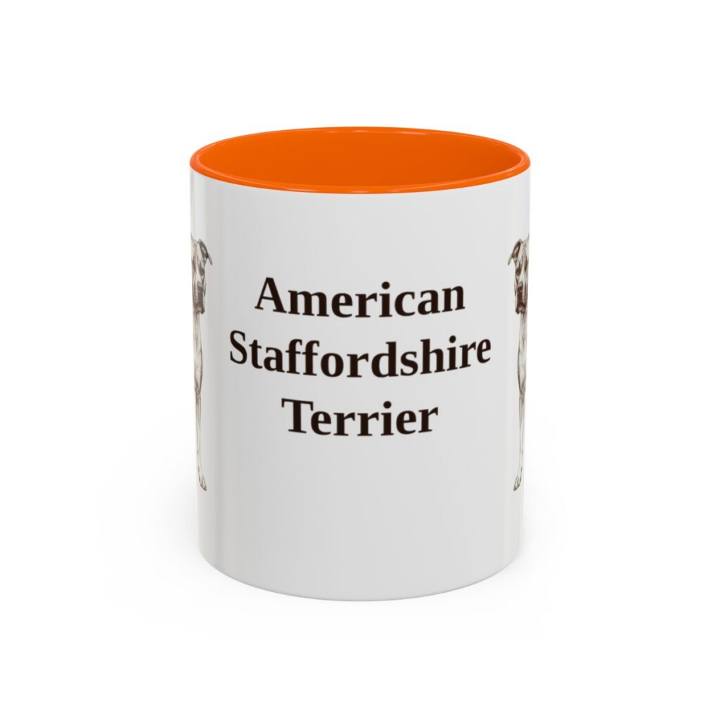 11oz American Staffordshire Terrier Mug, Vintage Dog Portrait Coffee Mug, Dog Lover Gift