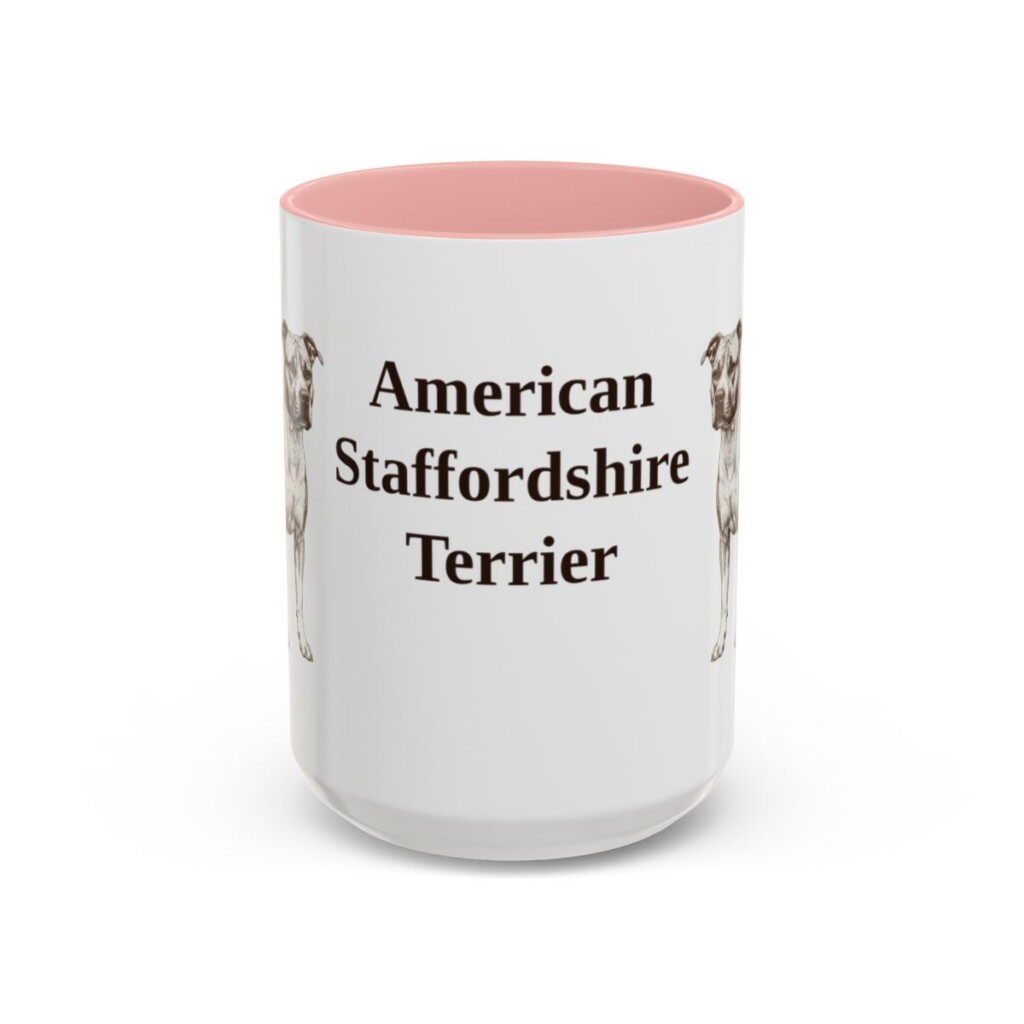 15oz American Staffordshire Terrier Mug, Vintage Dog Portrait Coffee Mug, Dog Lover Gift