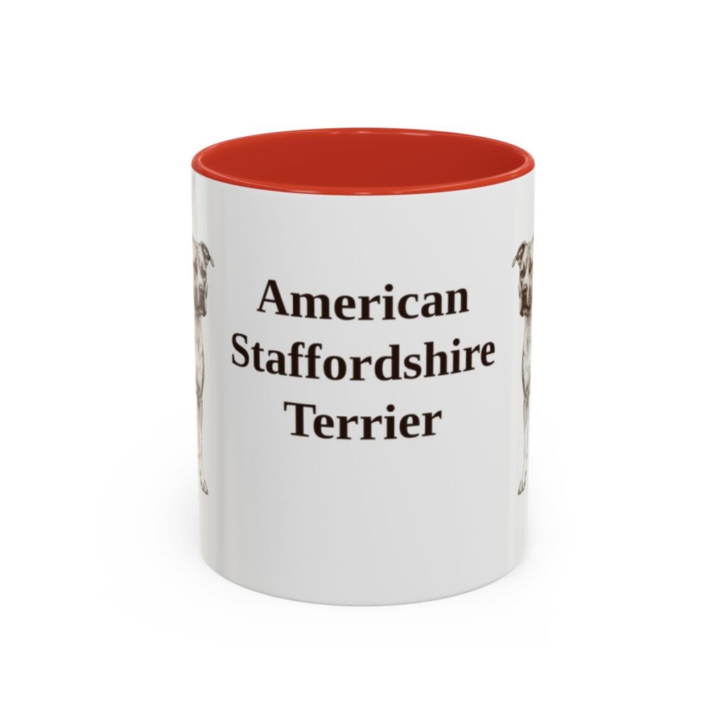 11oz American Staffordshire Terrier Mug, Vintage Dog Portrait Coffee Mug, Dog Lover Gift