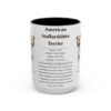 american-staffordshire-terrier-mug-writeup-black-front-5 15oz American Staffordshire Terrier Mug, Illustrated Dog Breed Facts Coffee Mug, Vintage Dog Keepsake Gift