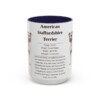 american-staffordshire-terrier-mug-writeup-navy-5 15oz American Staffordshire Terrier Mug, Illustrated Dog Breed Facts Coffee Mug, Vintage Dog Keepsake Gift