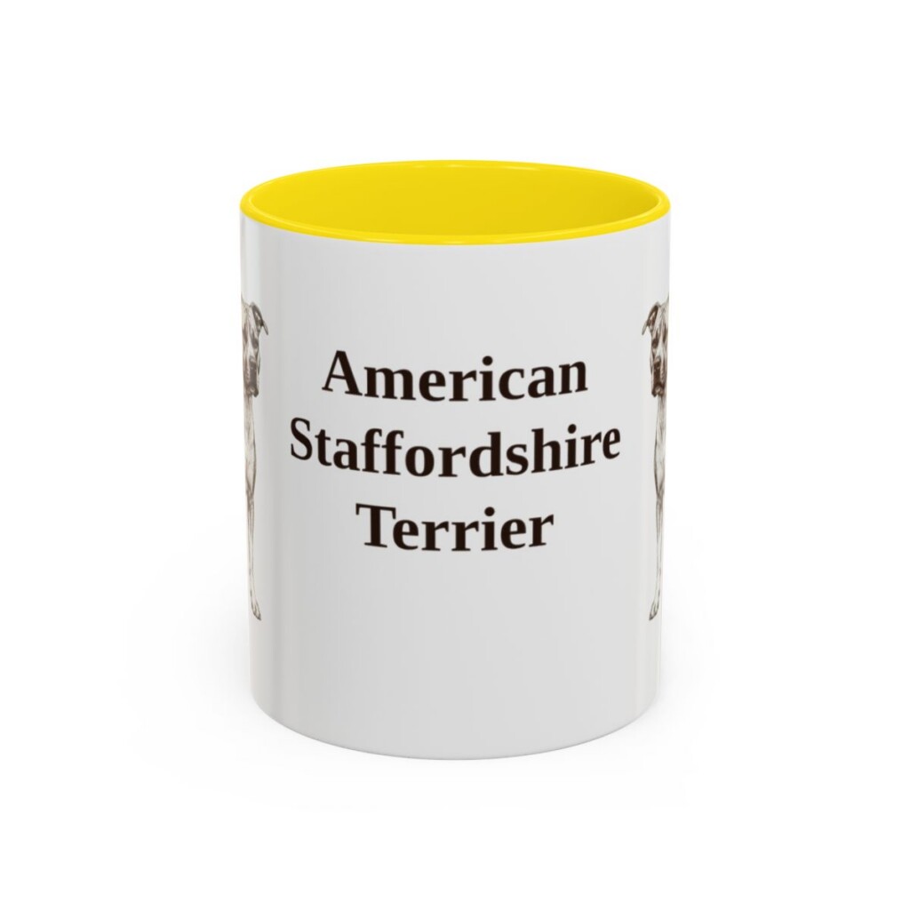 11oz American Staffordshire Terrier Mug, Vintage Dog Portrait Coffee Mug, Dog Lover Gift