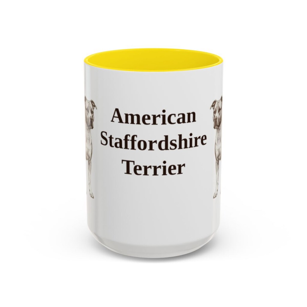 15oz American Staffordshire Terrier Mug, Vintage Dog Portrait Coffee Mug, Dog Lover Gift