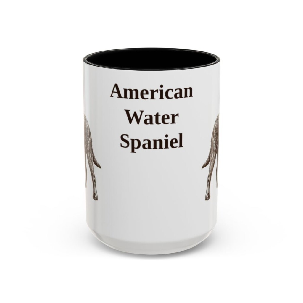 15oz American Water Spaniel Mug, Vintage Dog Portrait Coffee Mug, Dog Lover Gift