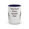 american-water-spaniel-mug-dad-navy-1 15oz American Water Spaniel Dog Dad Mug, Vintage Sketch Coffee Mug, Dog Dad Gift