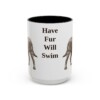 15oz Funny American Water Spaniel Mug, Have Fur Will Swim, Vintage Dog Coffee Mug, Dog Lover Gift