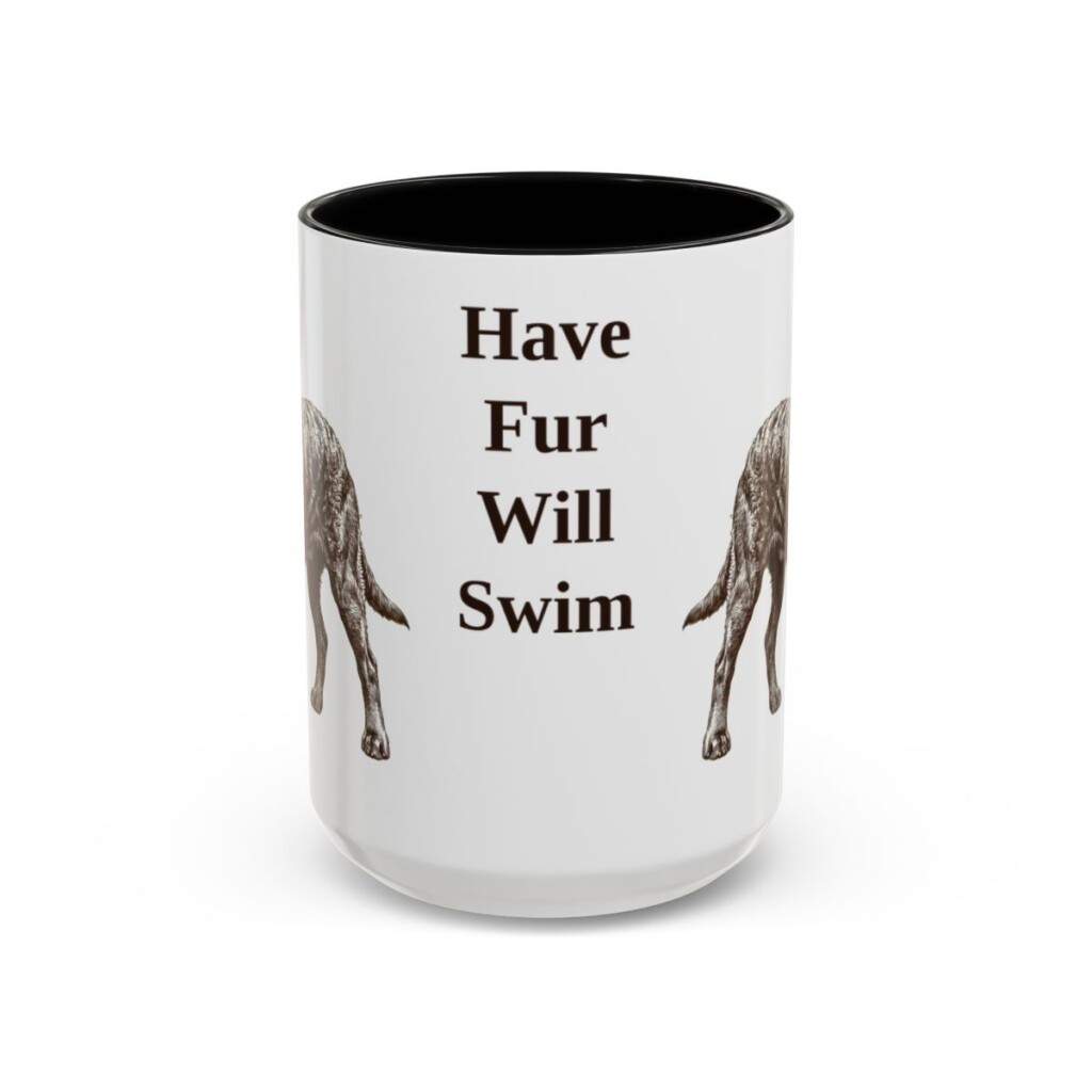15oz Funny American Water Spaniel Mug, Have Fur Will Swim, Vintage Dog Coffee Mug, Dog Lover Gift