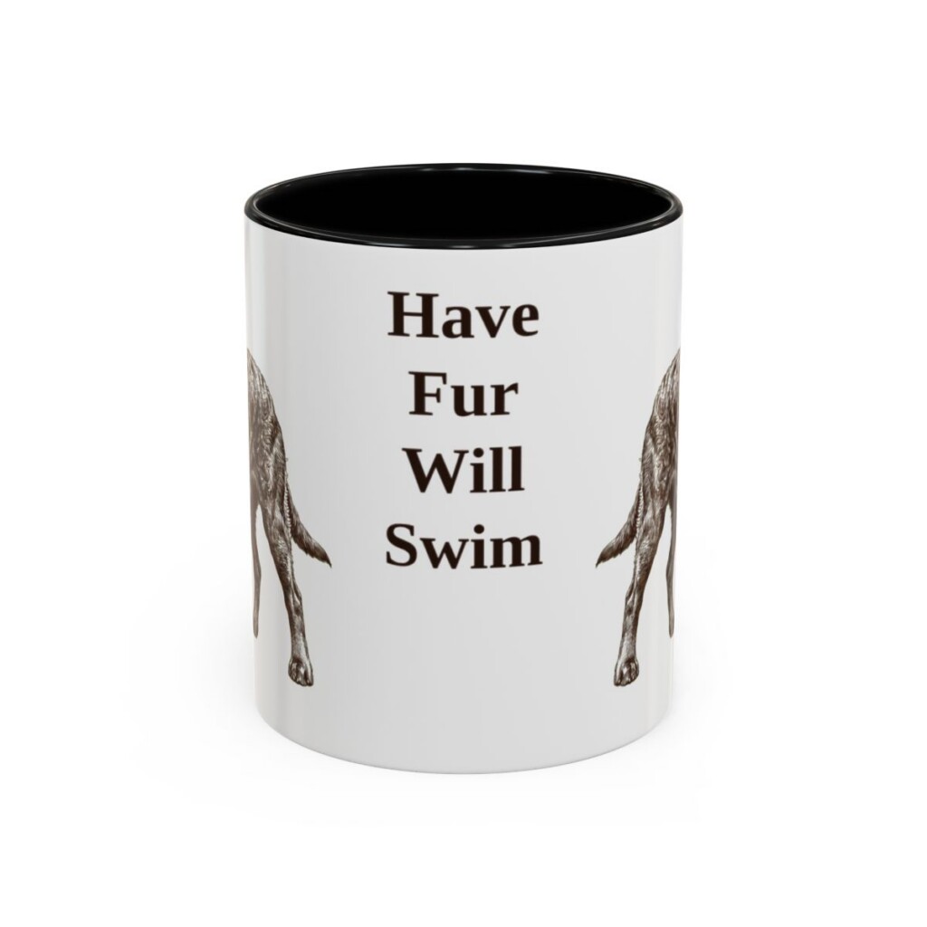 11oz Funny American Water Spaniel Mug, Have Fur Will Swim, Vintage Dog Coffee Mug, Dog Lover Gift