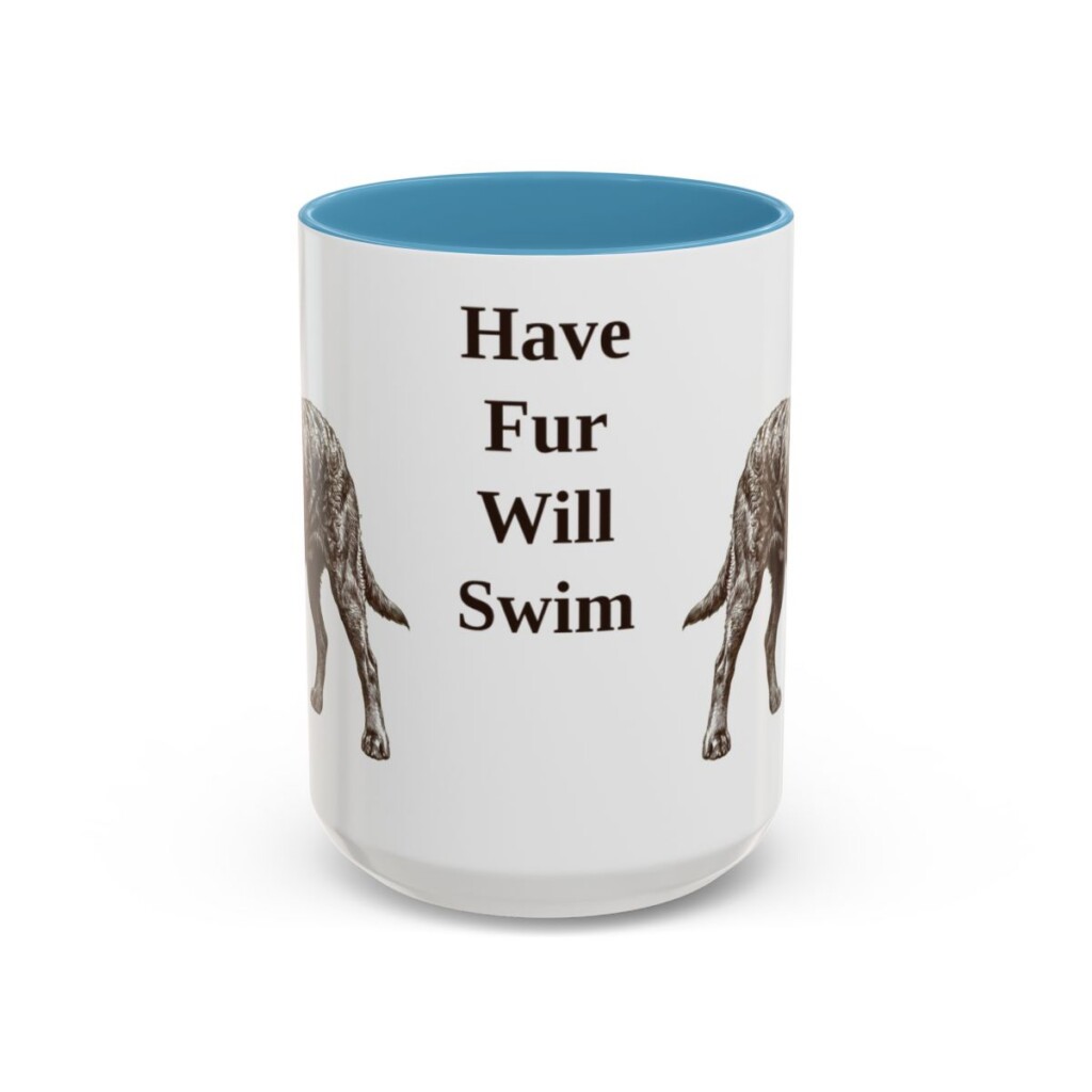 15oz Funny American Water Spaniel Mug, Have Fur Will Swim, Vintage Dog Coffee Mug, Dog Lover Gift