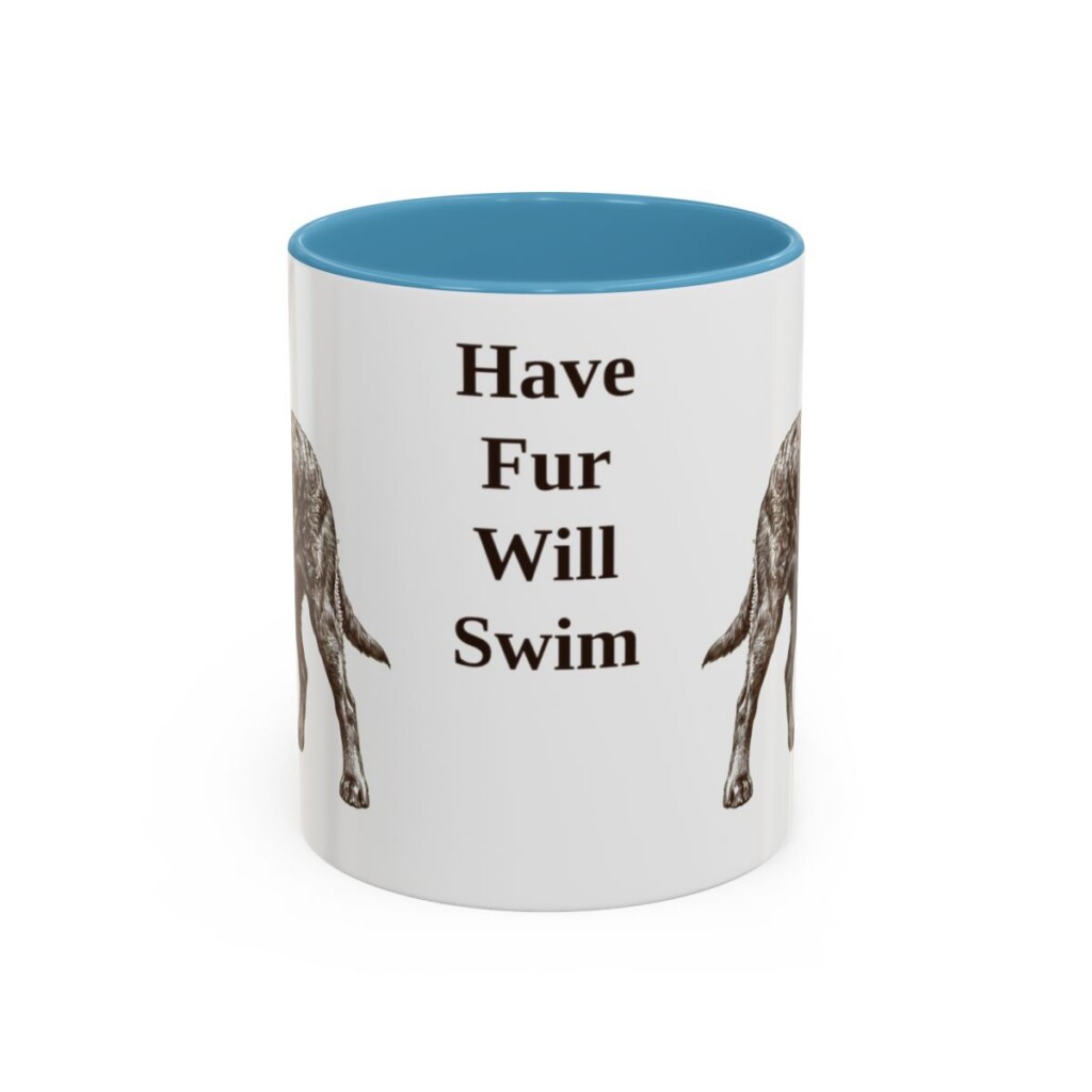 11oz Funny American Water Spaniel Mug, Have Fur Will Swim, Vintage Dog Coffee Mug, Dog Lover Gift