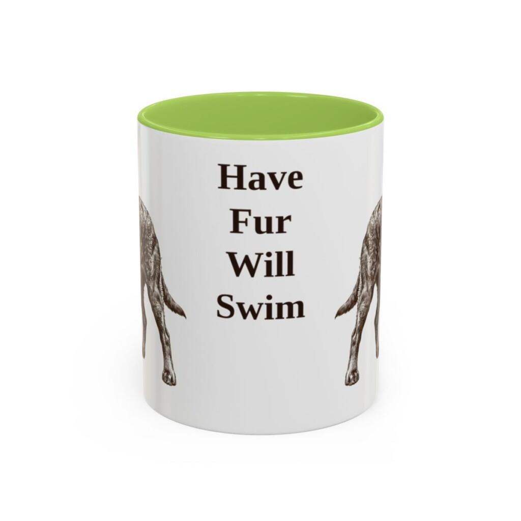 11oz Funny American Water Spaniel Mug, Have Fur Will Swim, Vintage Dog Coffee Mug, Dog Lover Gift