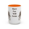 15oz Funny American Water Spaniel Mug, Have Fur Will Swim, Vintage Dog Coffee Mug, Dog Lover Gift