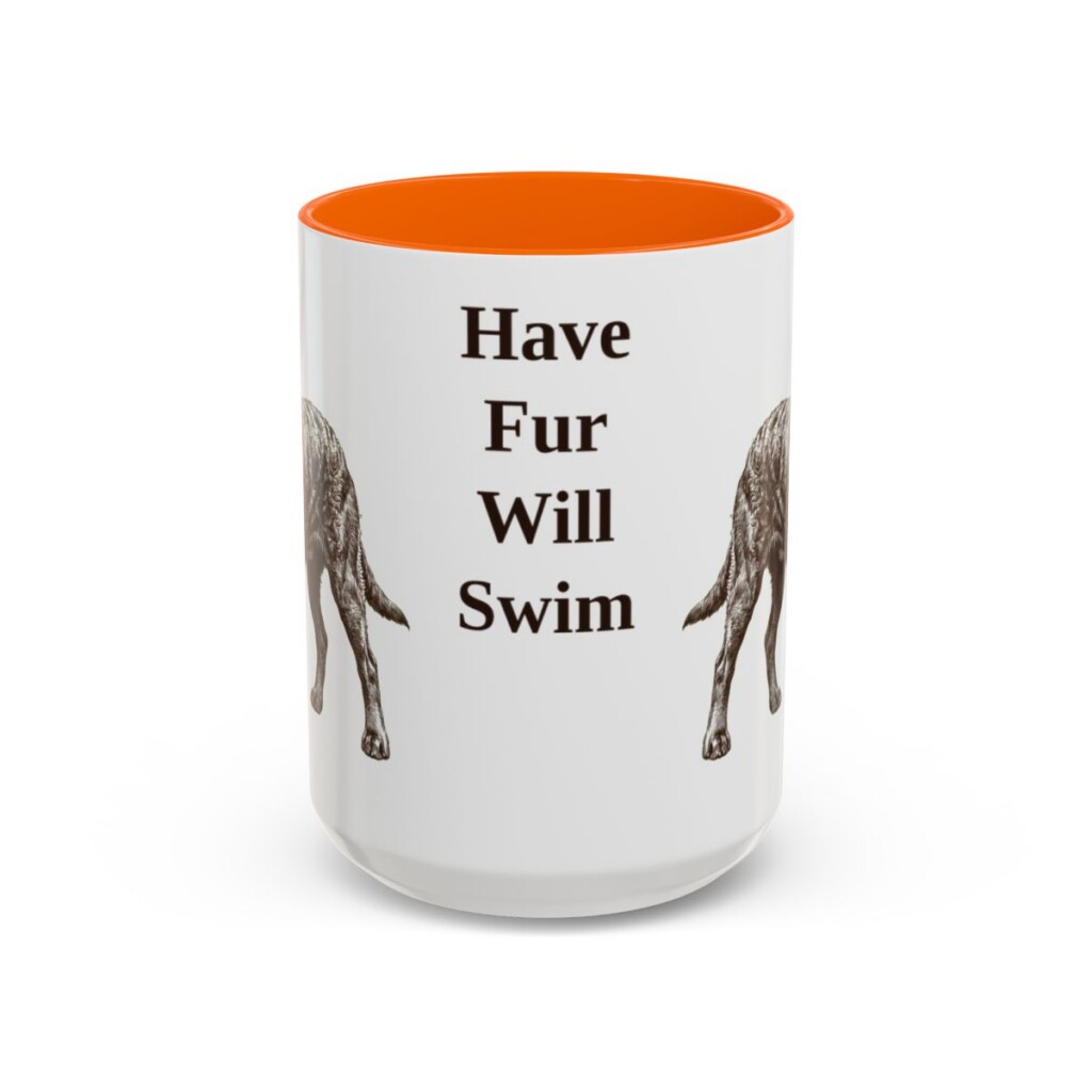 15oz Funny American Water Spaniel Mug, Have Fur Will Swim, Vintage Dog Coffee Mug, Dog Lover Gift