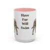 15oz Funny American Water Spaniel Mug, Have Fur Will Swim, Vintage Dog Coffee Mug, Dog Lover Gift