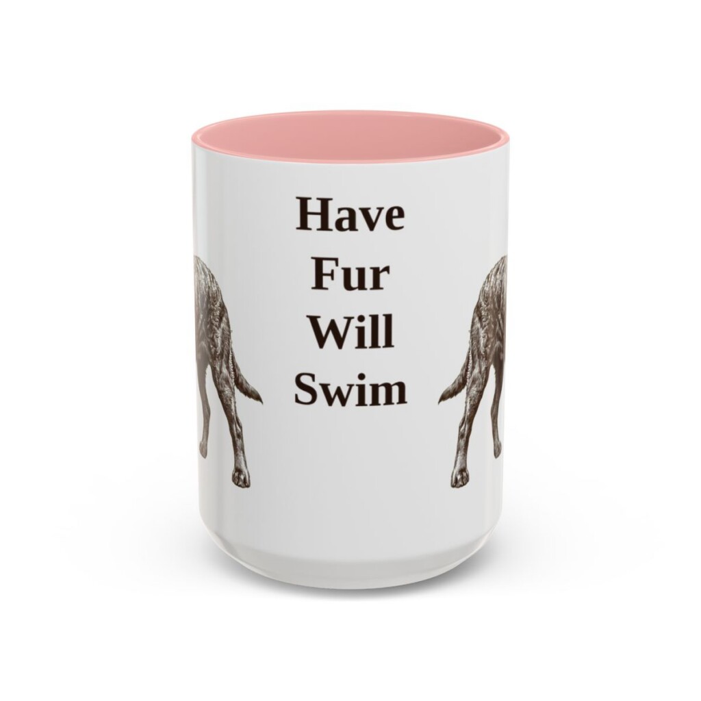 15oz Funny American Water Spaniel Mug, Have Fur Will Swim, Vintage Dog Coffee Mug, Dog Lover Gift