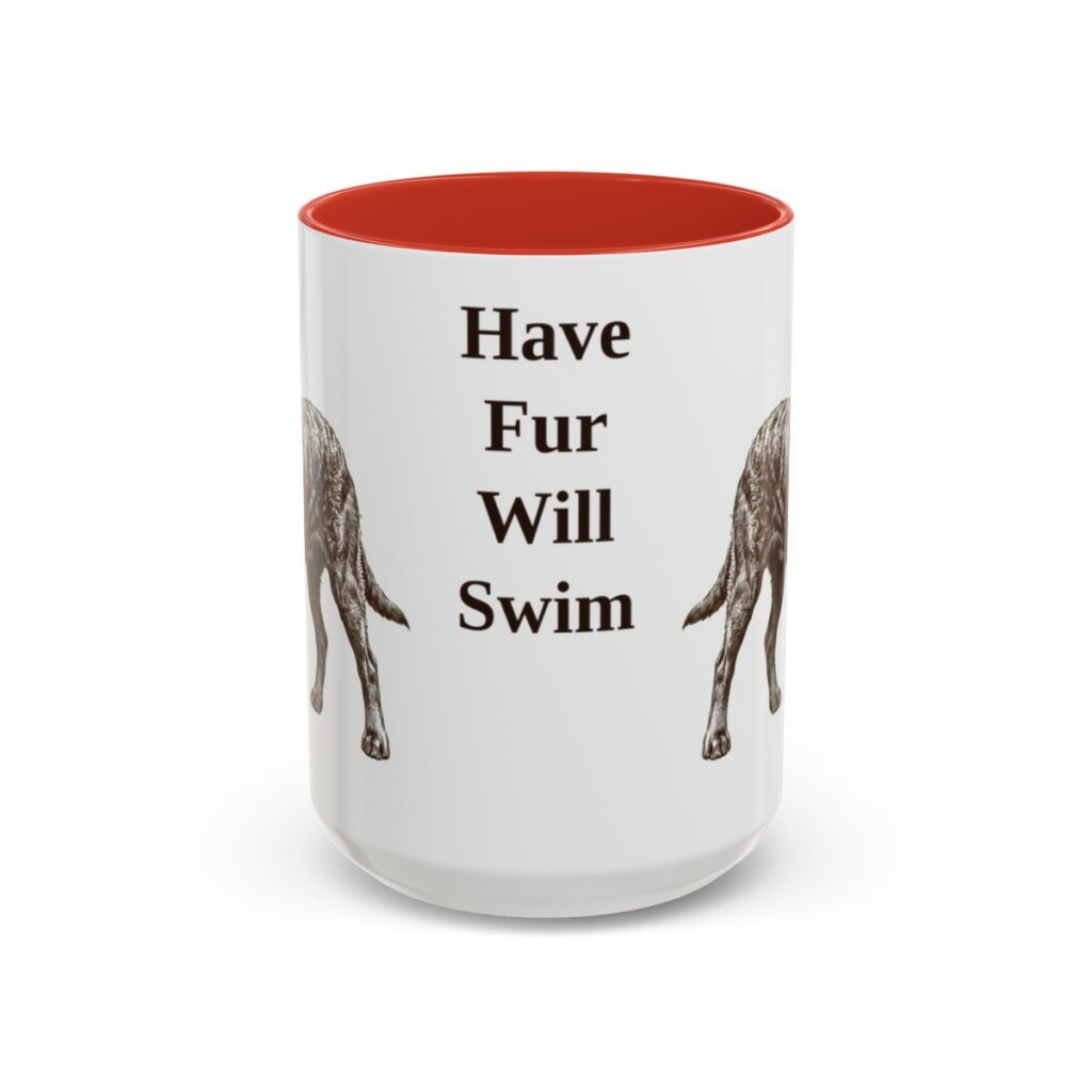 15oz Funny American Water Spaniel Mug, Have Fur Will Swim, Vintage Dog Coffee Mug, Dog Lover Gift