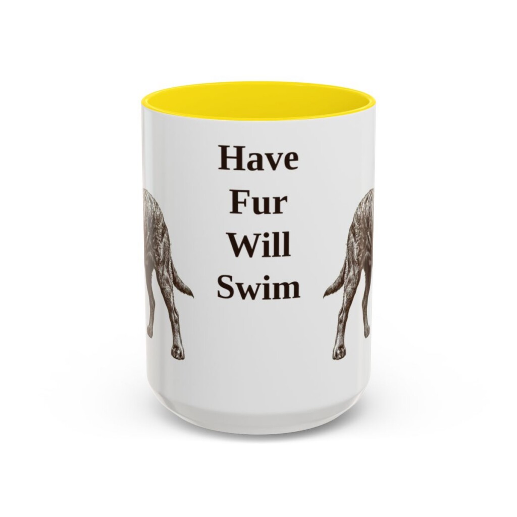 15oz Funny American Water Spaniel Mug, Have Fur Will Swim, Vintage Dog Coffee Mug, Dog Lover Gift