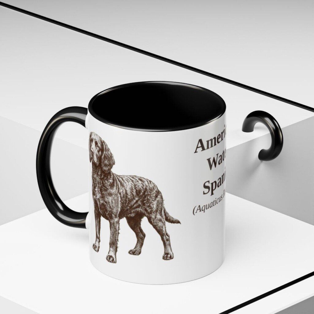 11oz American Water Spaniel Latin Mug, American Water Spaniel, Vintage Dog Coffee Mug, Dog Lover Gift
