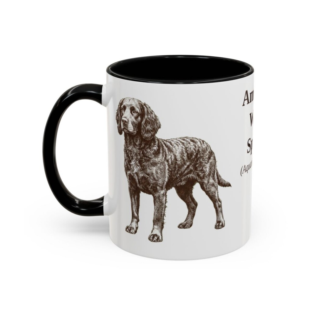 11oz American Water Spaniel Latin Mug, American Water Spaniel, Vintage Dog Coffee Mug, Dog Lover Gift