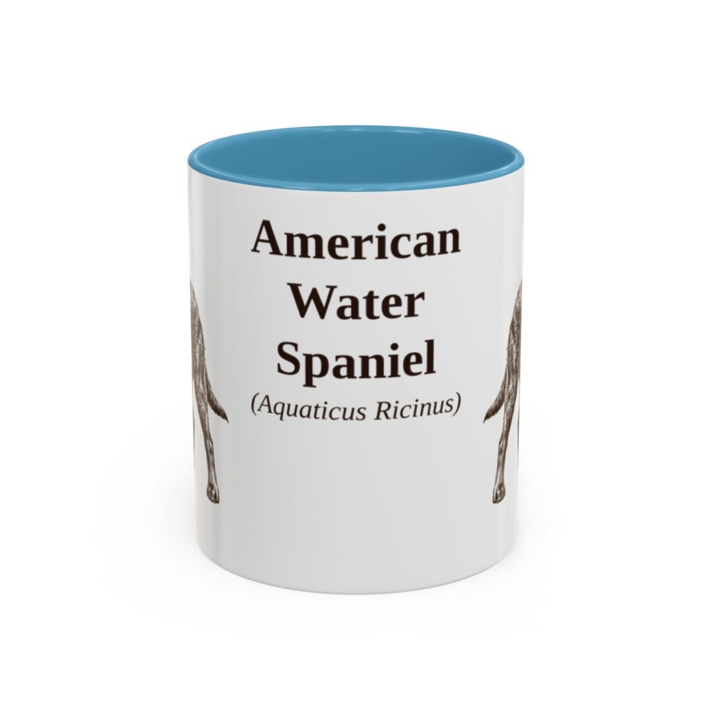 11oz American Water Spaniel Latin Mug, American Water Spaniel, Vintage Dog Coffee Mug, Dog Lover Gift