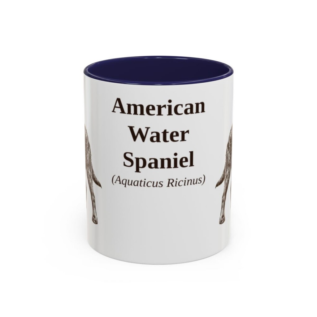 11oz American Water Spaniel Latin Mug, American Water Spaniel, Vintage Dog Coffee Mug, Dog Lover Gift