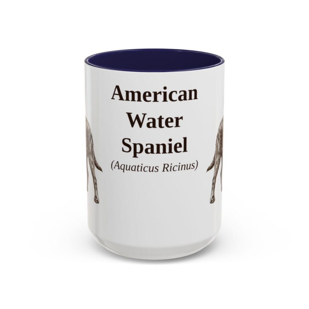 15oz American Water Spaniel Latin Mug, American Water Spaniel, Vintage Dog Coffee Mug, Dog Lover Gift