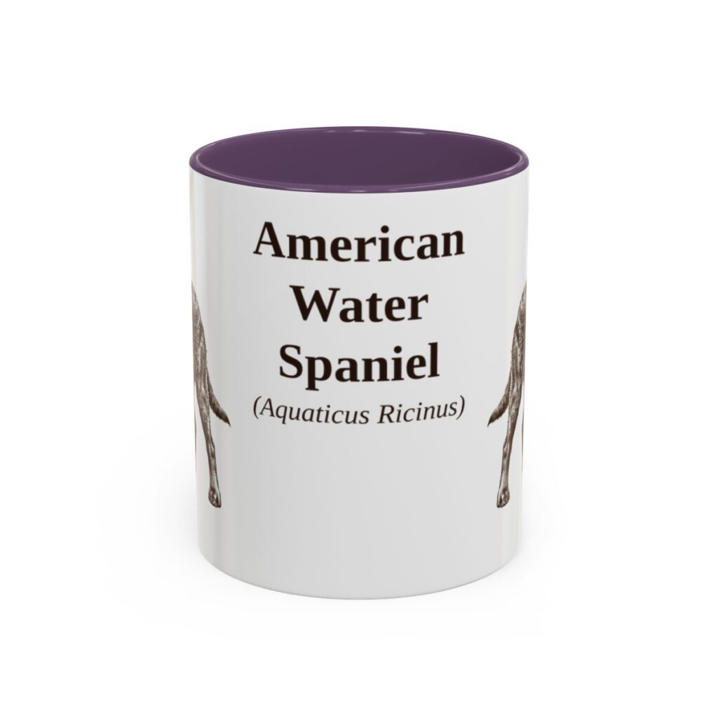 11oz American Water Spaniel Latin Mug, American Water Spaniel, Vintage Dog Coffee Mug, Dog Lover Gift