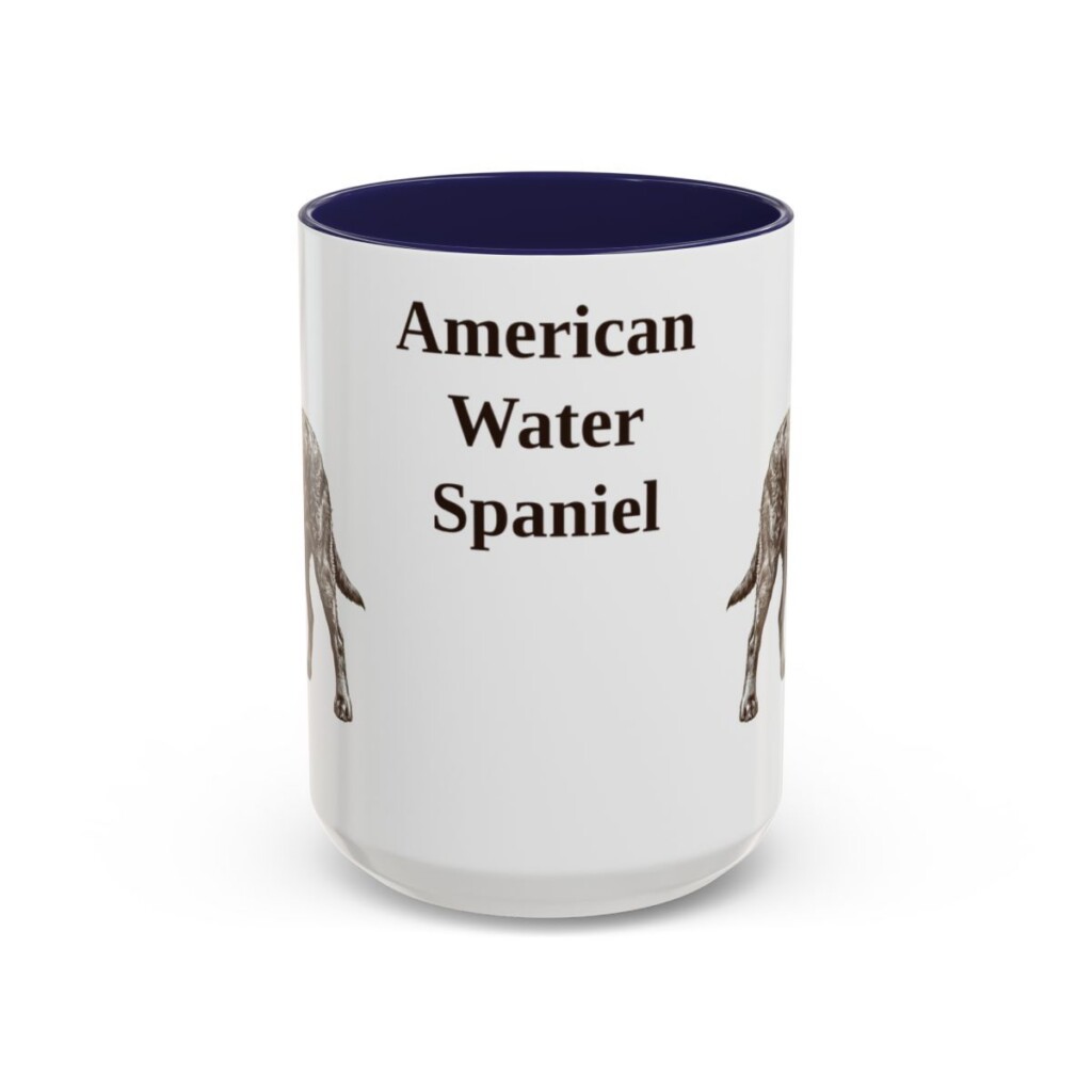 15oz American Water Spaniel Mug, Vintage Dog Portrait Coffee Mug, Dog Lover Gift
