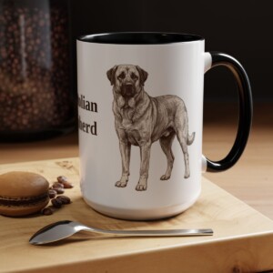 15oz Anatolian Shepherd Mug, Vintage Dog Portrait Coffee Mug, Dog Lover Gift