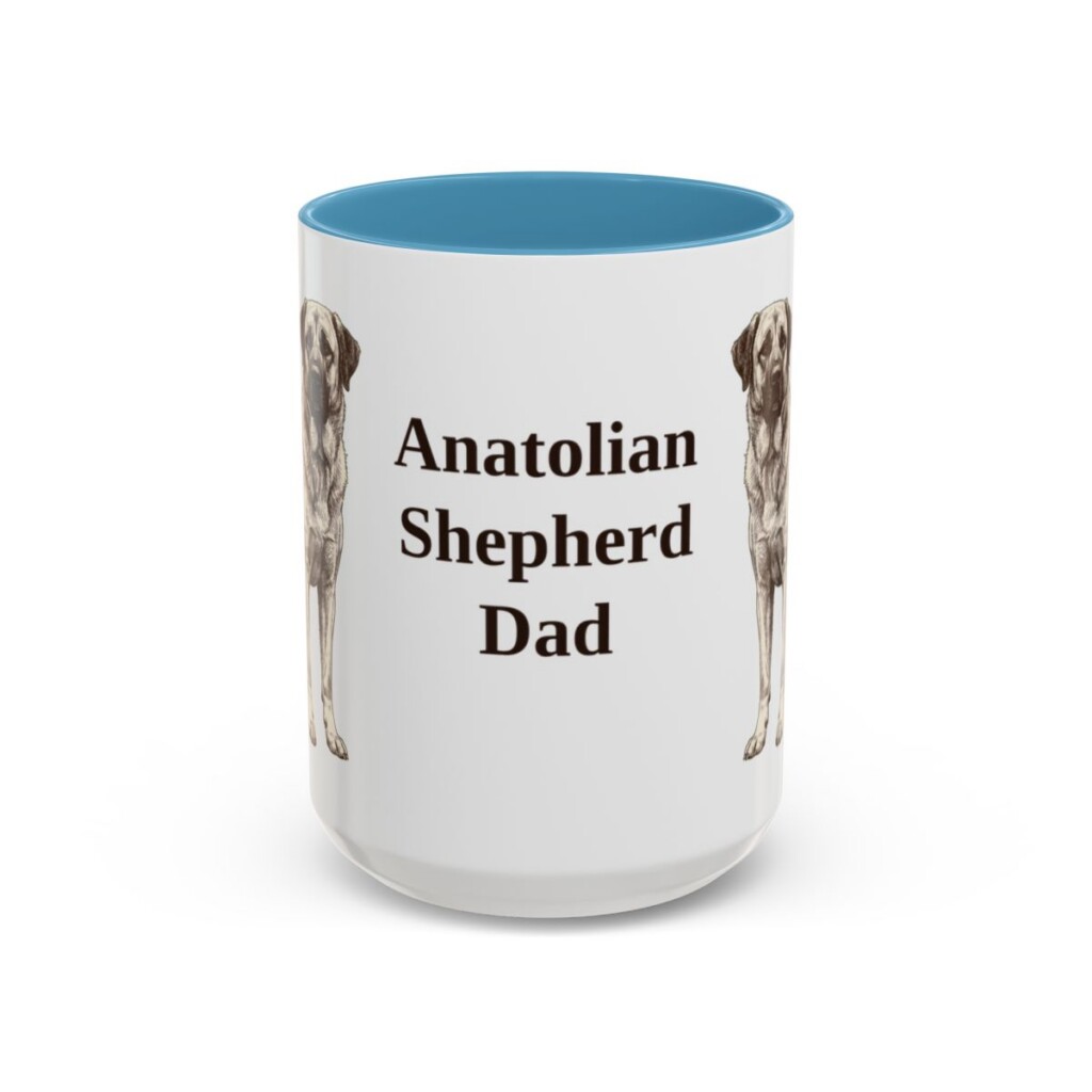 15oz Anatolian Shepherd Dog Dad Mug, Vintage Sketch Coffee Mug, Dog Dad Gift