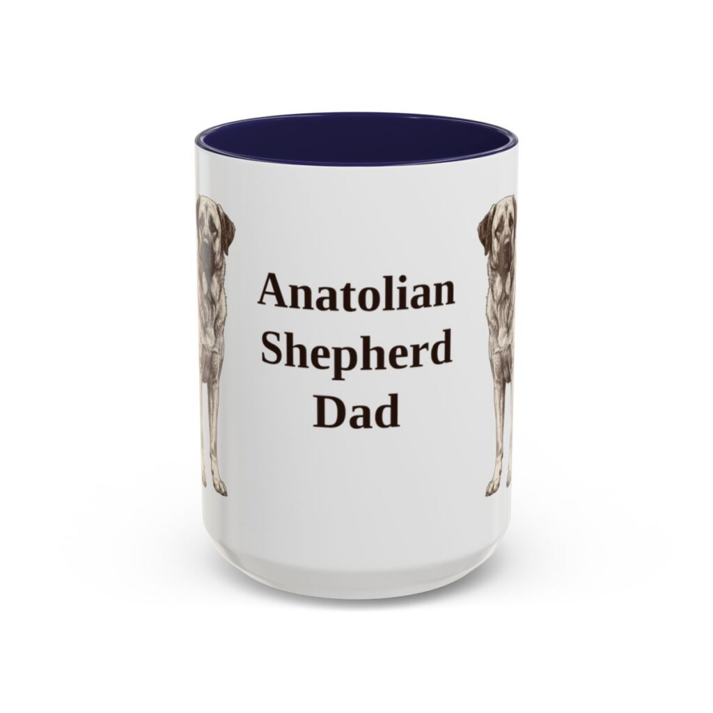 15oz Anatolian Shepherd Dog Dad Mug, Vintage Sketch Coffee Mug, Dog Dad Gift