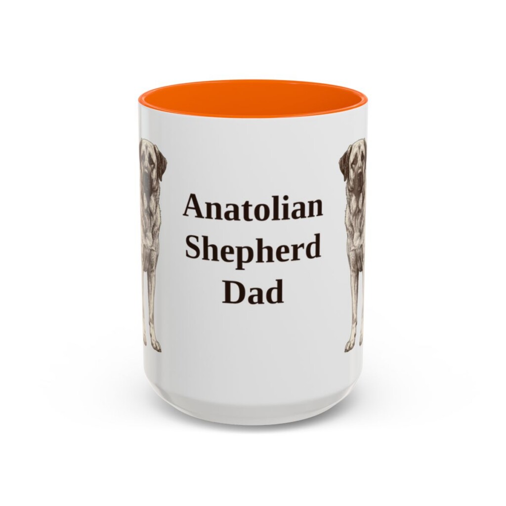15oz Anatolian Shepherd Dog Dad Mug, Vintage Sketch Coffee Mug, Dog Dad Gift
