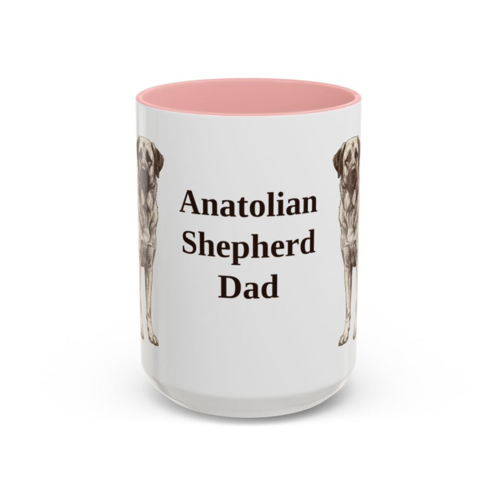 15oz Anatolian Shepherd Dog Dad Mug, Vintage Sketch Coffee Mug, Dog Dad Gift