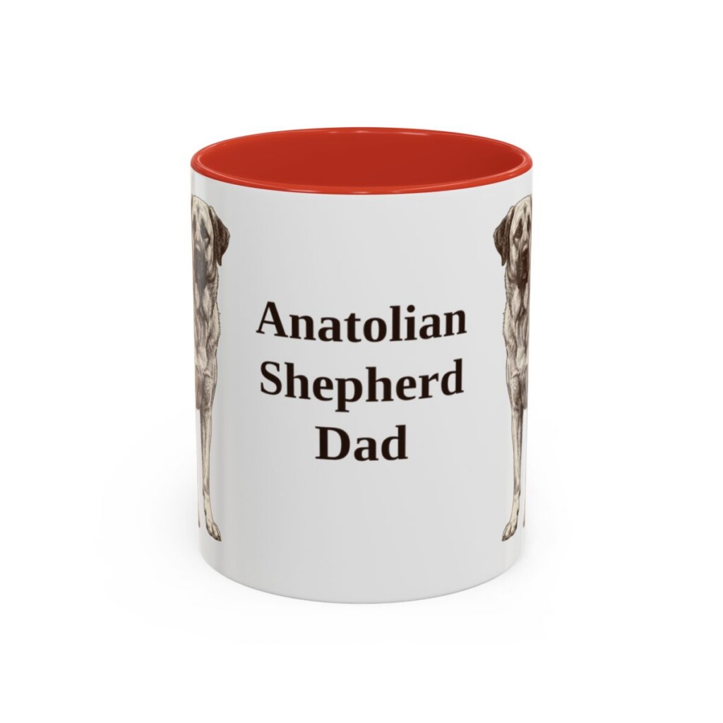 11oz Anatolian Shepherd Dog Dad Mug, Vintage Sketch Coffee Mug, Dog Dad Gift
