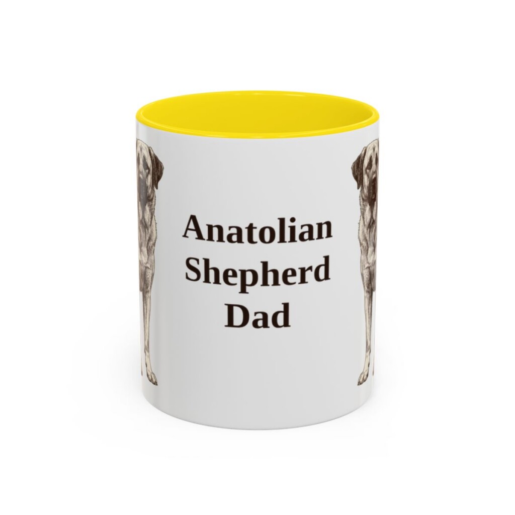 11oz Anatolian Shepherd Dog Dad Mug, Vintage Sketch Coffee Mug, Dog Dad Gift