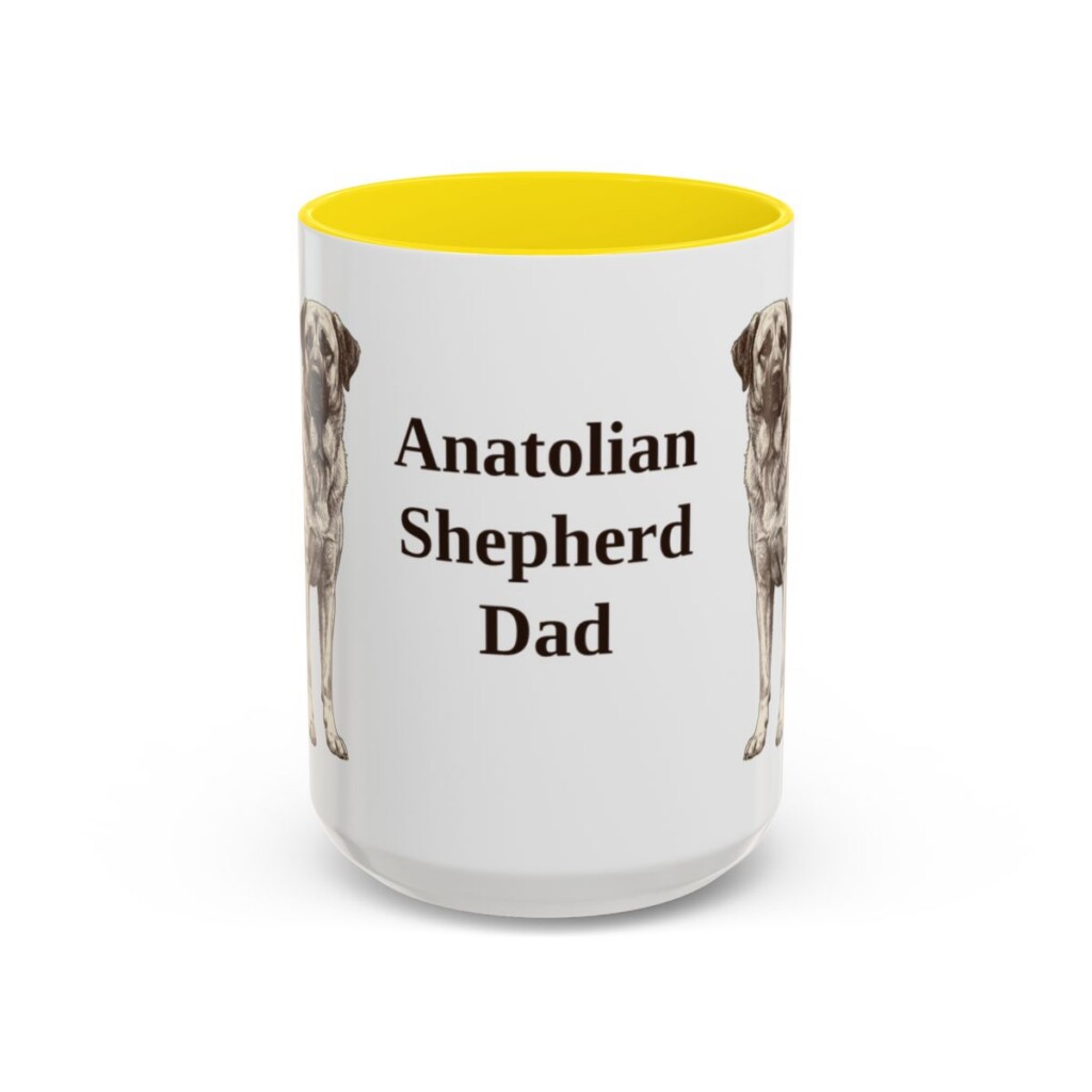 15oz Anatolian Shepherd Dog Dad Mug, Vintage Sketch Coffee Mug, Dog Dad Gift