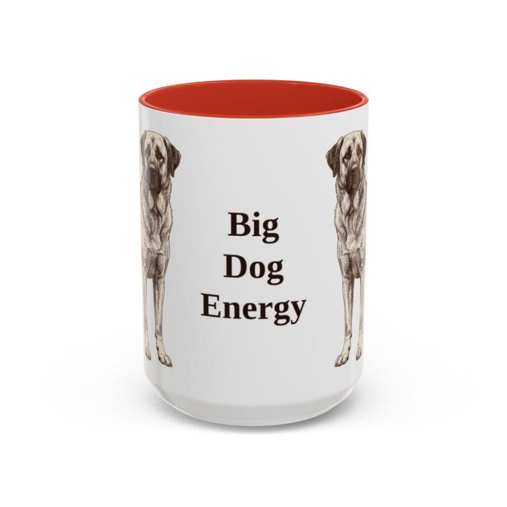 15oz Funny Anatolian Shepherd Mug, Big Dog Energy, Vintage Dog Coffee Mug, Dog Lover Gift