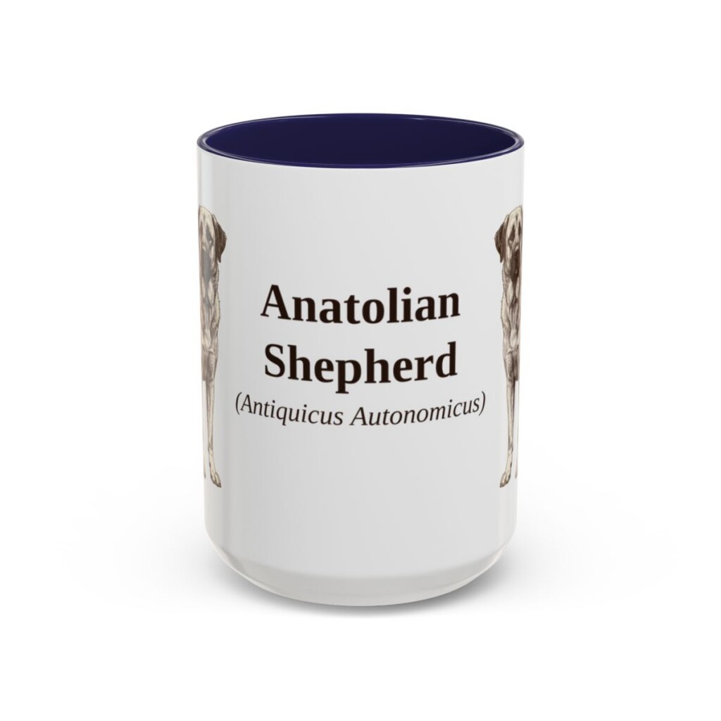 anatolian-shepherd-mug-latin-navy-3 15oz Anatolian Shepherd Latin Mug, Anatolian Shepherd, Vintage Dog Coffee Mug, Dog Lover Gift