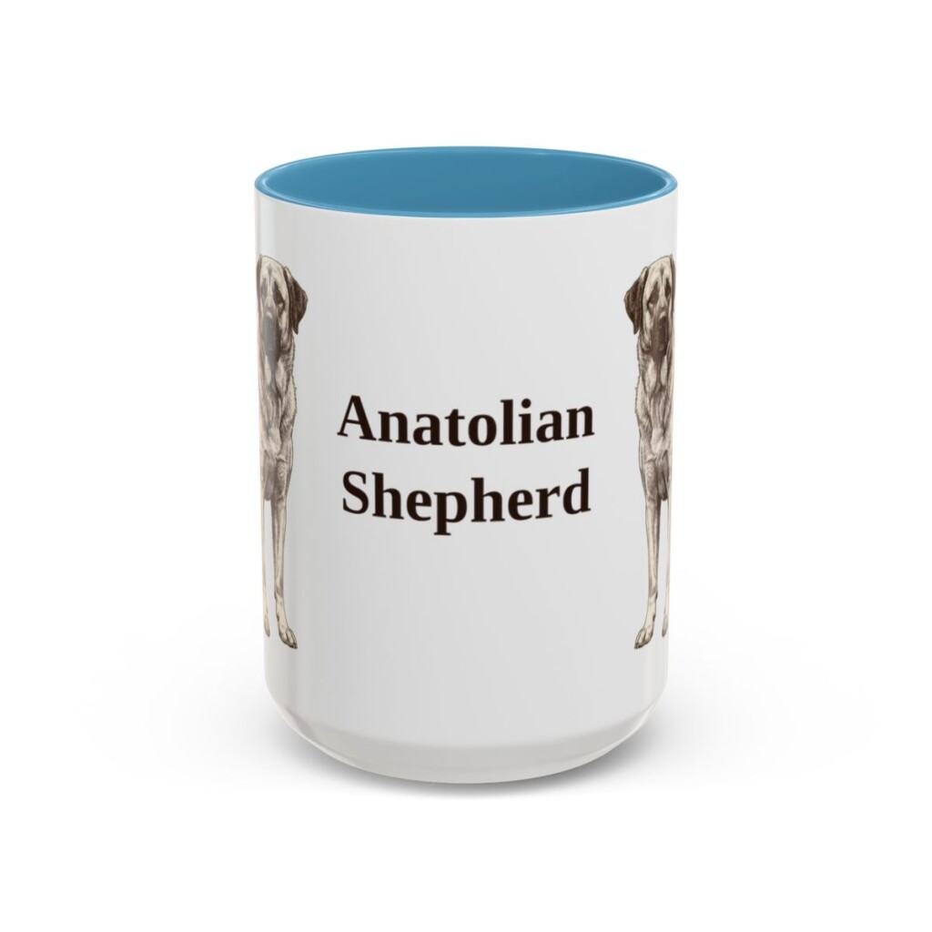 anatolian-shepherd-mug-light-blue-3 15oz Anatolian Shepherd Mug, Vintage Dog Portrait Coffee Mug, Dog Lover Gift