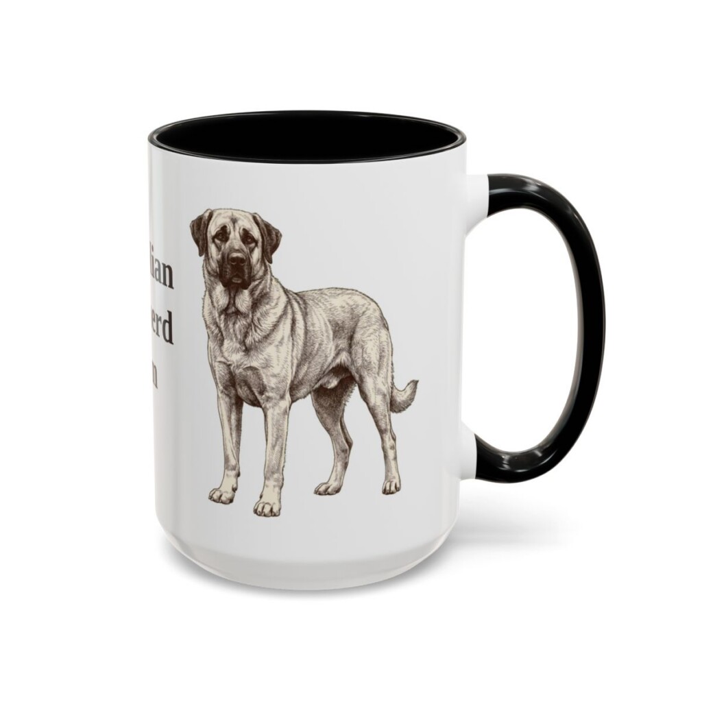 anatolian-shepherd-mug-mom-black-right-1 15oz Anatolian Shepherd Dog Mom Mug, Vintage Sketch Coffee Mug, Dog Mom Gift