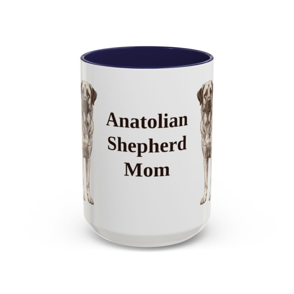 anatolian-shepherd-mug-mom-navy-1 15oz Anatolian Shepherd Dog Mom Mug, Vintage Sketch Coffee Mug, Dog Mom Gift