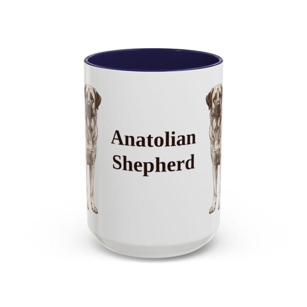 anatolian-shepherd-mug-navy-3 15oz Anatolian Shepherd Mug, Vintage Dog Portrait Coffee Mug, Dog Lover Gift