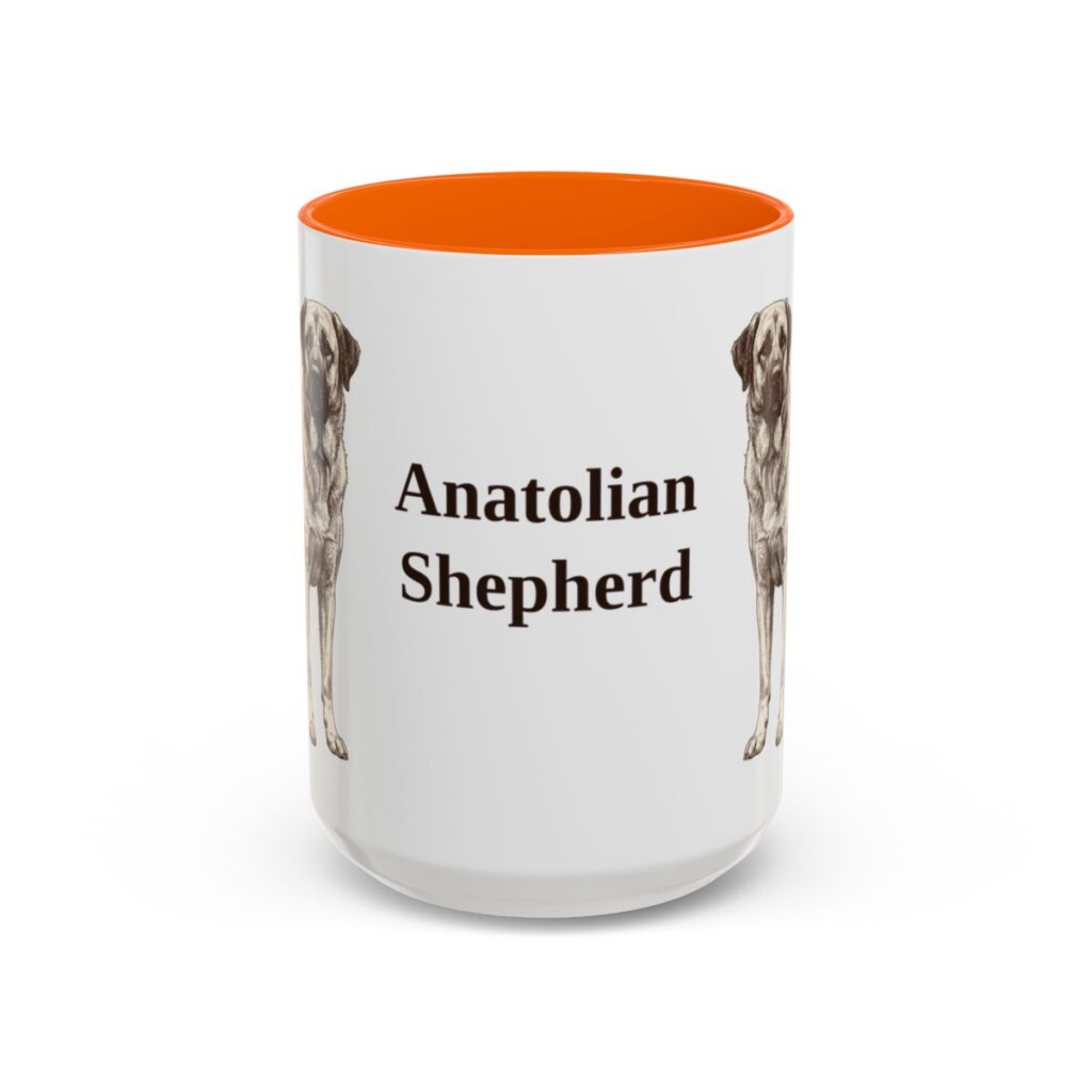 anatolian-shepherd-mug-orange-3 15oz Anatolian Shepherd Mug, Vintage Dog Portrait Coffee Mug, Dog Lover Gift
