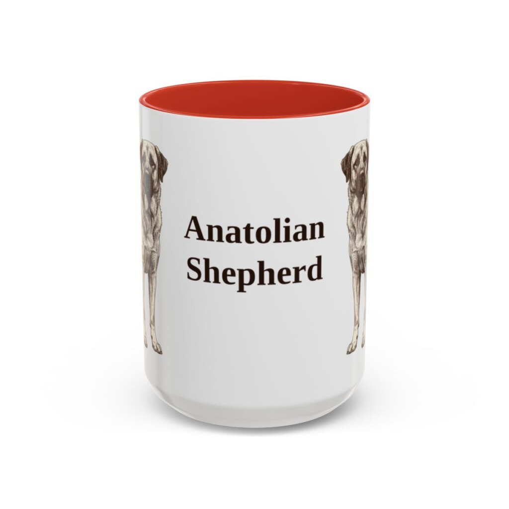 anatolian-shepherd-mug-red-3 15oz Anatolian Shepherd Mug, Vintage Dog Portrait Coffee Mug, Dog Lover Gift