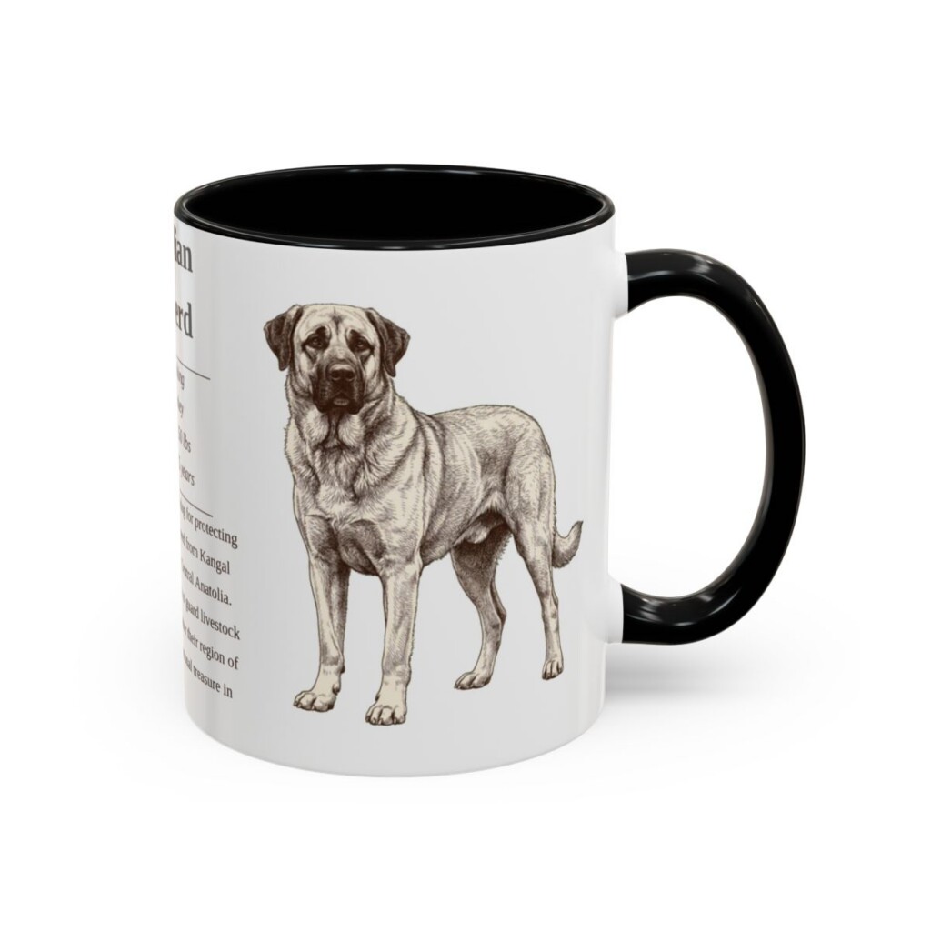 11oz Anatolian Shepherd Mug, Illustrated Dog Breed Facts Coffee Mug, Vintage Dog Keepsake Gift