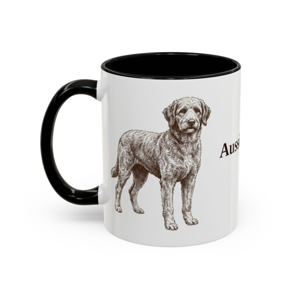11oz Aussiedoodle Mug, Vintage Dog Portrait Coffee Mug, Dog Lover Gift