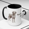 15oz Aussiedoodle Dog Dad Mug, Vintage Sketch Coffee Mug, Dog Dad Gift