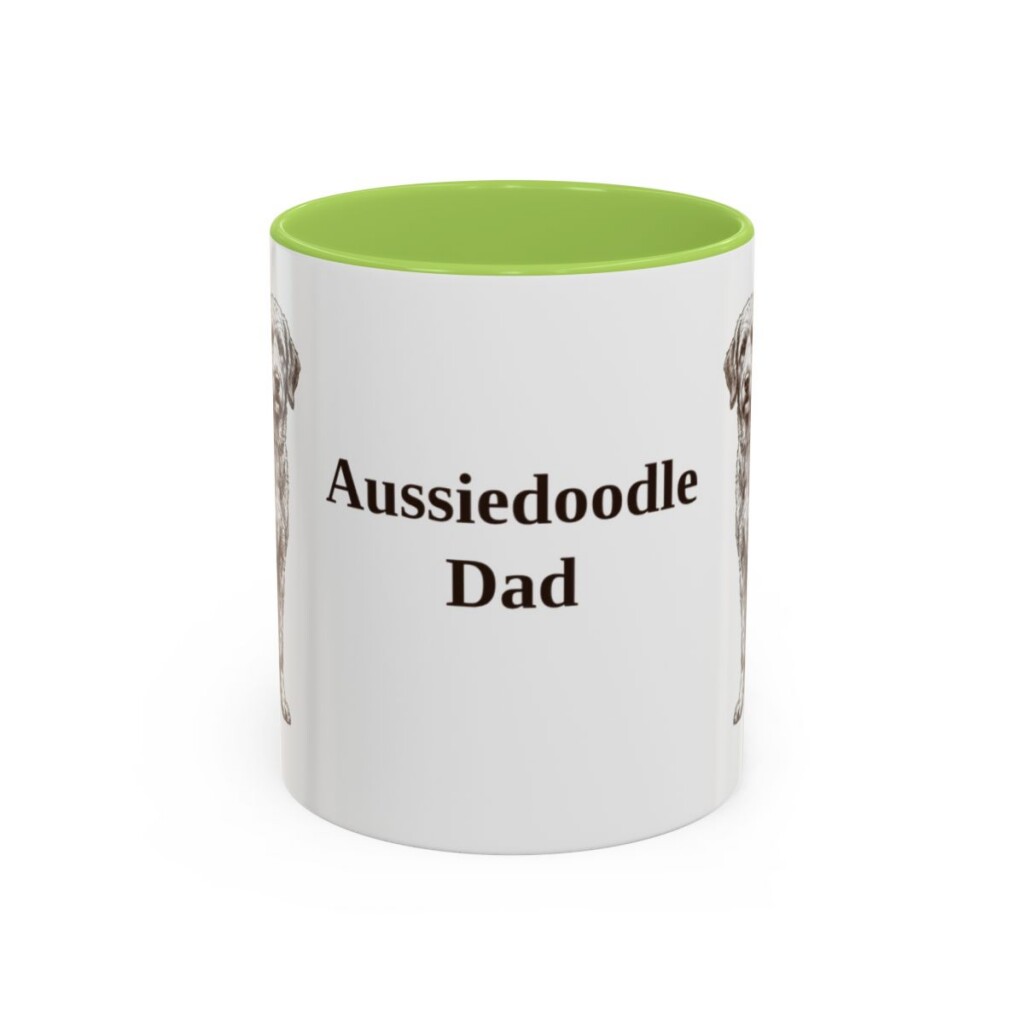 11oz Aussiedoodle Dog Dad Mug, Vintage Sketch Coffee Mug, Dog Dad Gift